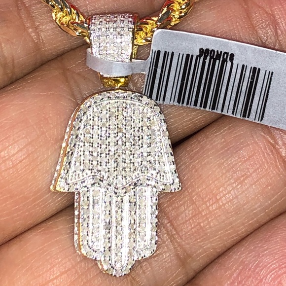 REAL Diamond Custom 1.38cttwHamsa Pendant SALE!